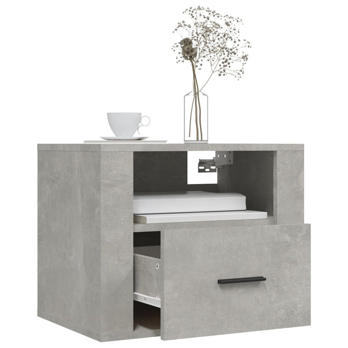 Noptiere de perete, 2 buc., gri beton, 50x36x40 cm - WALTI WALTI