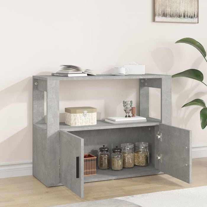 Servantă, gri beton, 80x30x60 cm, lemn prelucrat - WALTI WALTI