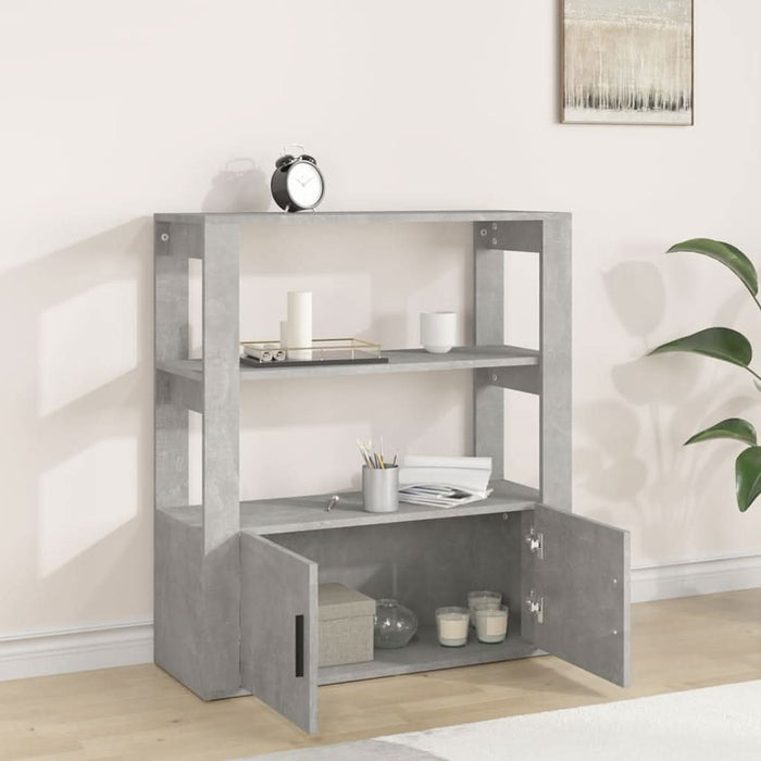 Servantă, gri beton, 80x30x90 cm, lemn prelucrat - WALTI WALTI