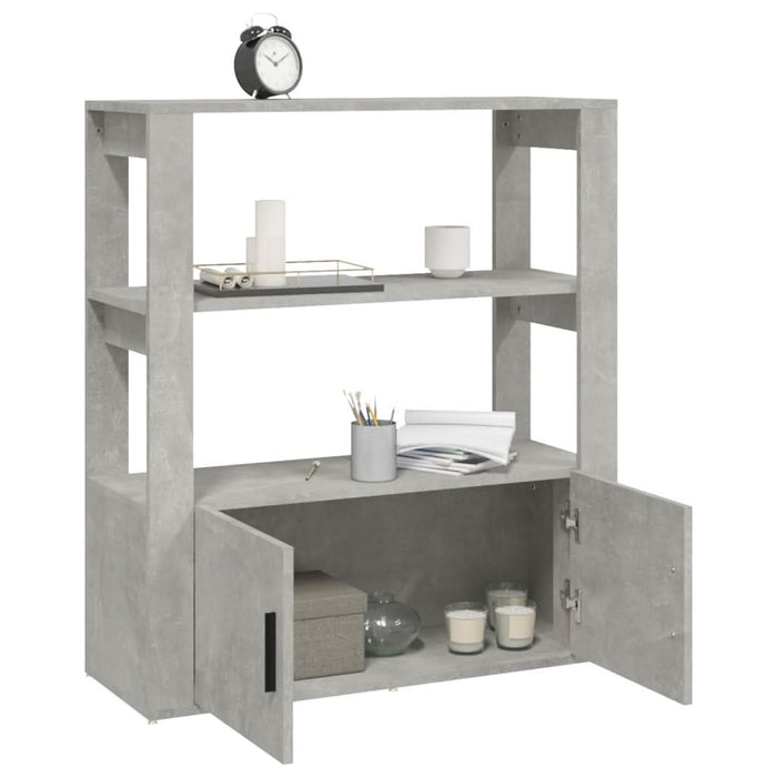 Servantă, gri beton, 80x30x90 cm, lemn prelucrat - WALTI WALTI