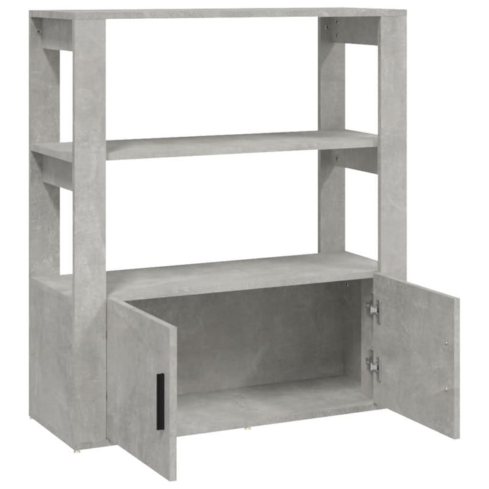 Servantă, gri beton, 80x30x90 cm, lemn prelucrat - WALTI WALTI