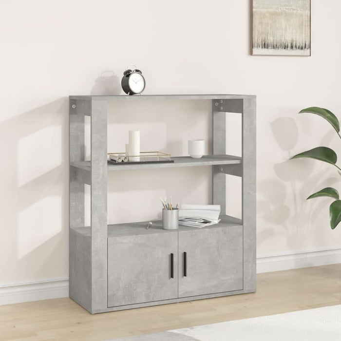 Servantă, gri beton, 80x30x90 cm, lemn prelucrat - WALTI WALTI