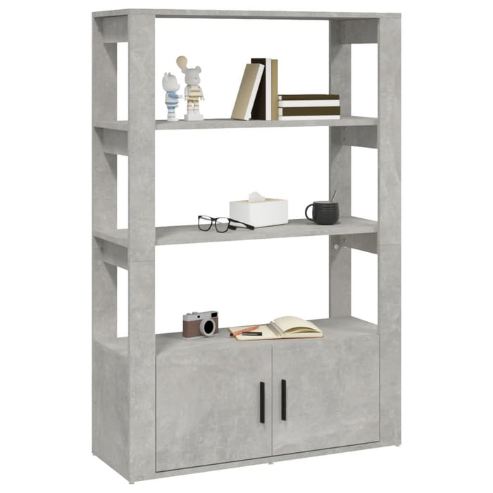 Servantă, gri beton, 80x30x119,5 cm, lemn prelucrat - WALTI WALTI