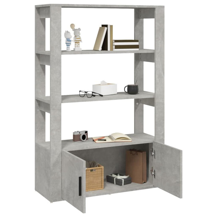 Servantă, gri beton, 80x30x119,5 cm, lemn prelucrat - WALTI WALTI