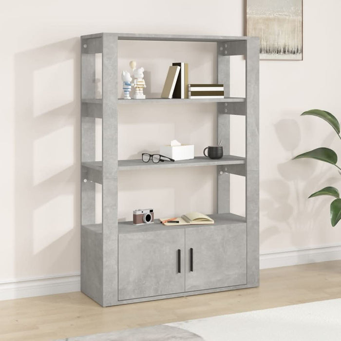 Servantă, gri beton, 80x30x119,5 cm, lemn prelucrat - WALTI WALTI