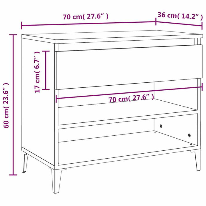 Pantofar, stejar sonoma, 70x36x60 cm, lemn prelucrat WALTI