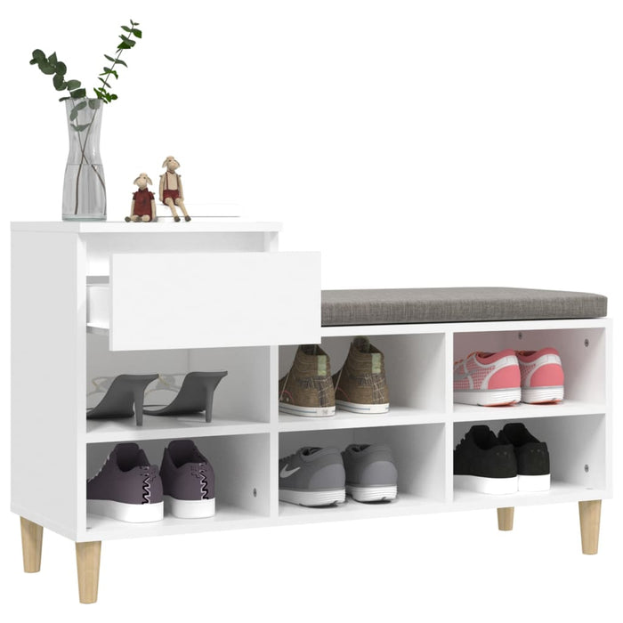 Pantofar, alb, 102x36x60 cm, lemn compozit - WALTI WALTI