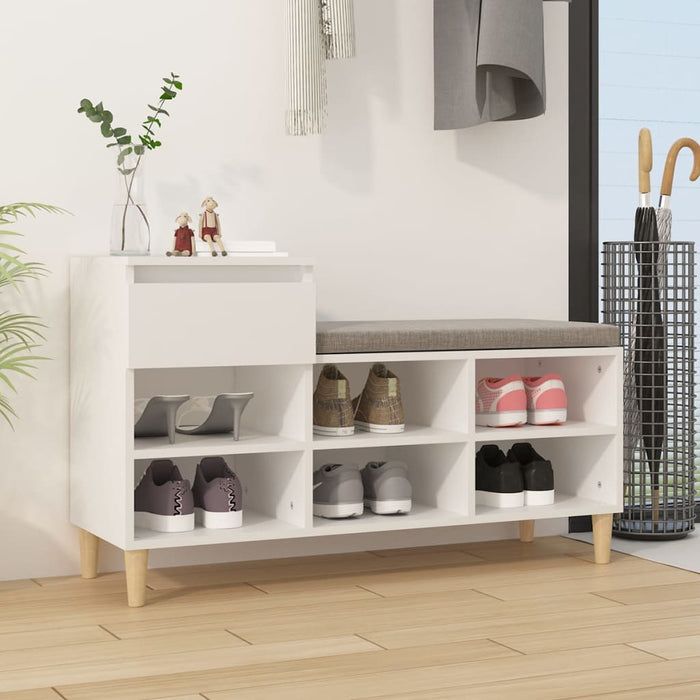 Pantofar, alb, 102x36x60 cm, lemn compozit - WALTI WALTI