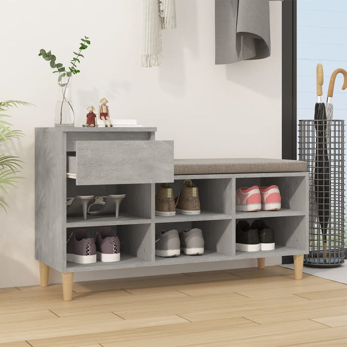 Pantofar, gri beton, 102x36x60 cm, lemn prelucrat - WALTI WALTI