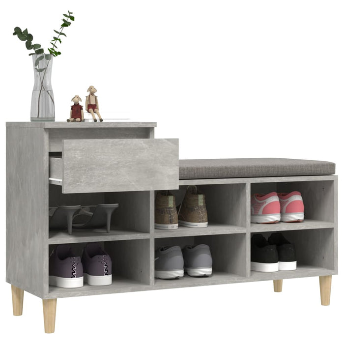 Pantofar, gri beton, 102x36x60 cm, lemn prelucrat - WALTI WALTI