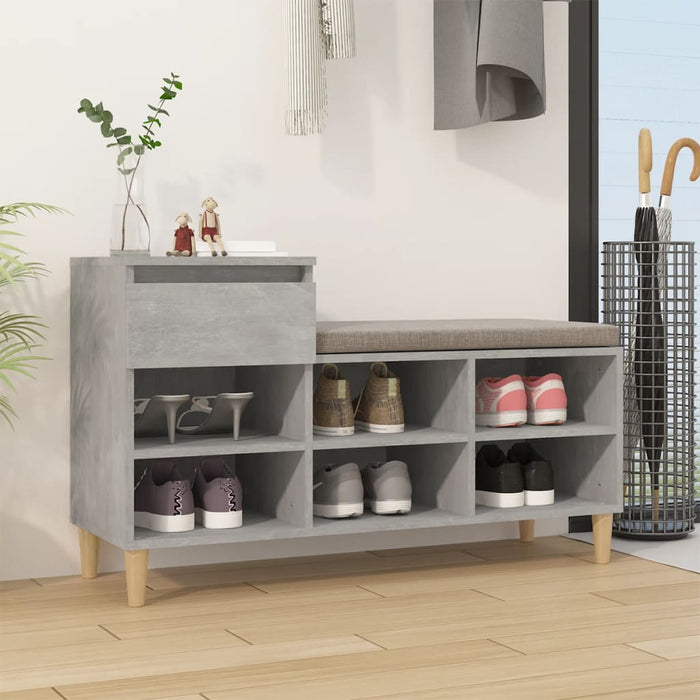 Pantofar, gri beton, 102x36x60 cm, lemn prelucrat - WALTI WALTI