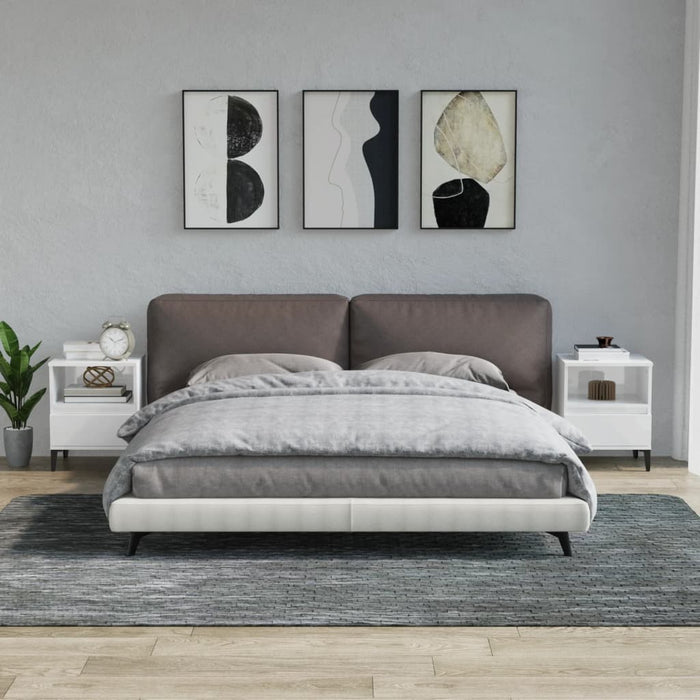 Noptiere, 2 buc., alb extralucios, 40x35x50 cm - WALTI WALTI