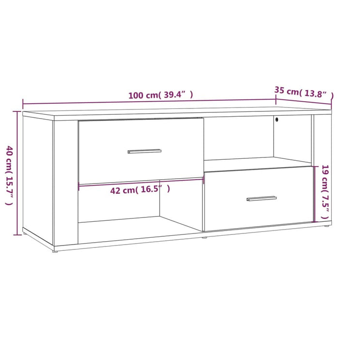 Comodă TV, stejar sonoma, 100x35x40 cm, lemn prelucrat - WALTI WALTI