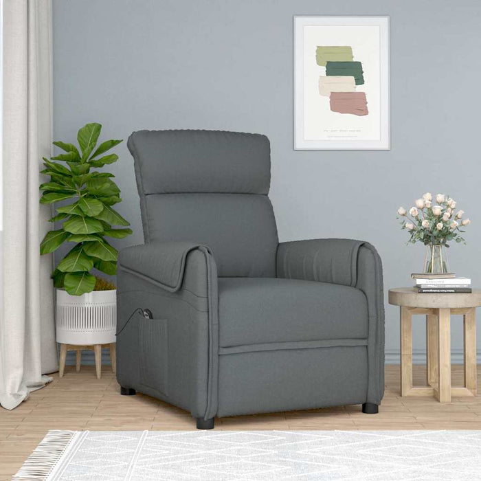 Fotoliu rabatabil electric, gri închis, material textil WALTI