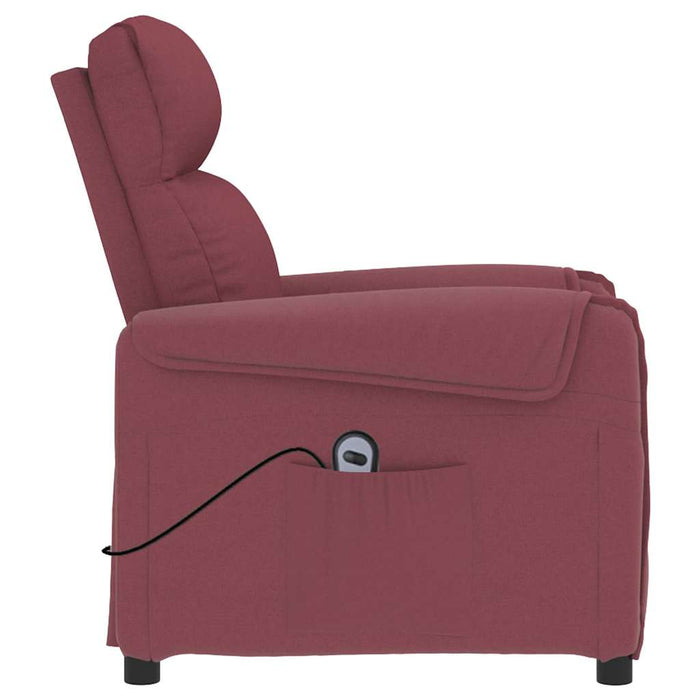 Fotoliu rabatabil electric, roșu vin, material textil WALTI