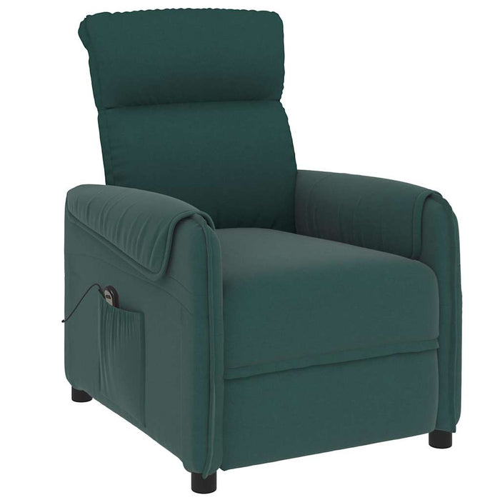 Fotoliu rabatabil electric, verde închis, material textil WALTI