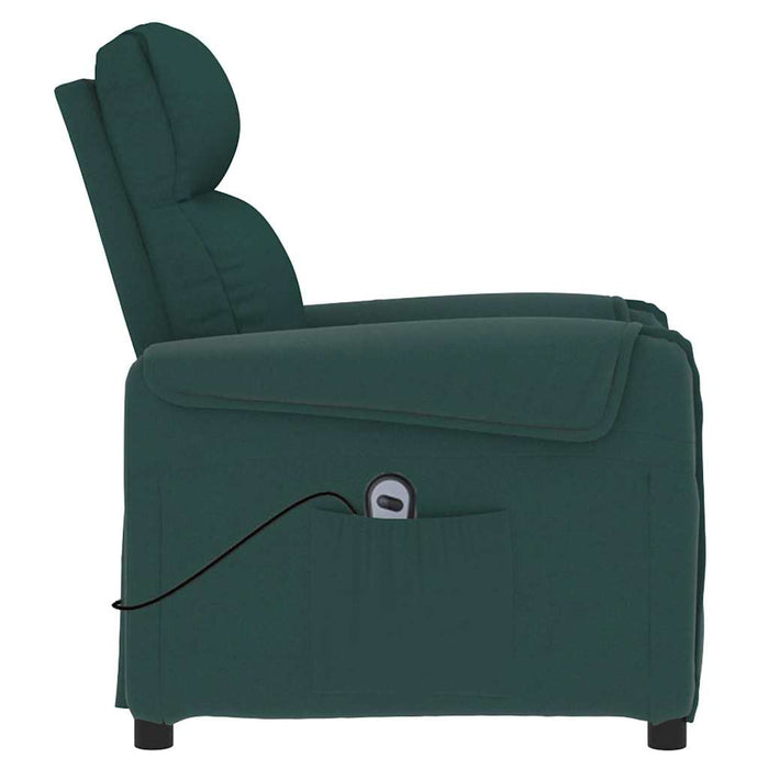Fotoliu rabatabil electric, verde închis, material textil WALTI