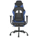 Scaun de gaming cu suport picioare, negru/albastru, piele eco - WALTI WALTI