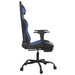 Scaun de gaming cu suport picioare, negru/albastru, piele eco - WALTI WALTI