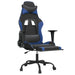 Scaun de gaming cu suport picioare, negru/albastru, piele eco - WALTI WALTI