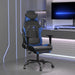 Scaun de gaming cu suport picioare, negru/albastru, piele eco - WALTI WALTI