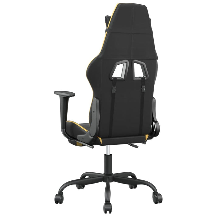 Scaun de gaming cu suport picioare negru/auriu, piele ecologică - WALTI WALTI
