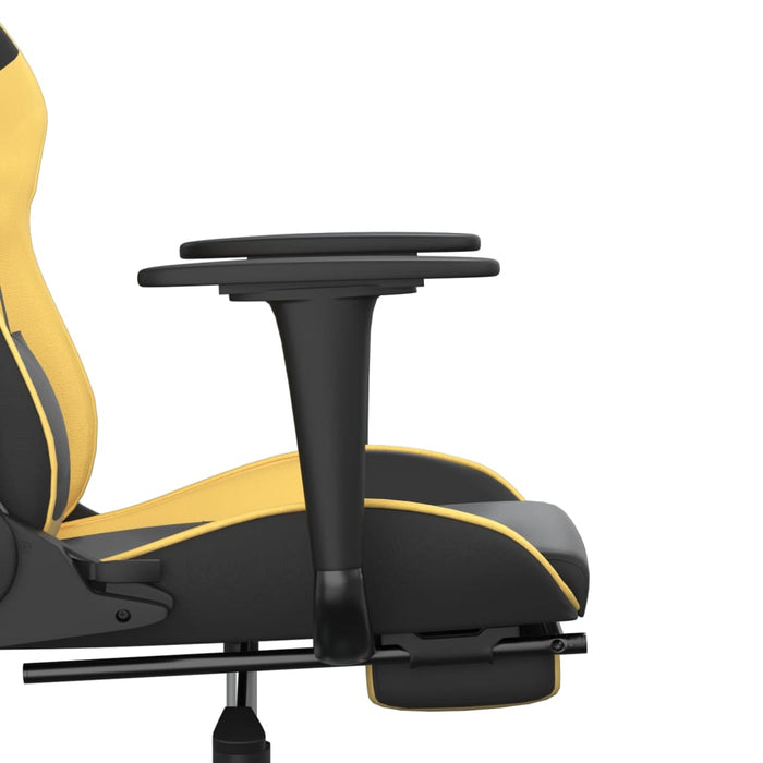 Scaun de gaming cu suport picioare negru/auriu, piele ecologică - WALTI WALTI