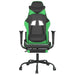Scaun de gaming cu suport picioare negru/verde, piele ecologică - WALTI WALTI
