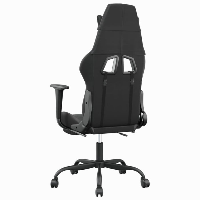 Scaun de gaming cu suport picioare, negru/gri, piele ecologică - WALTI WALTI