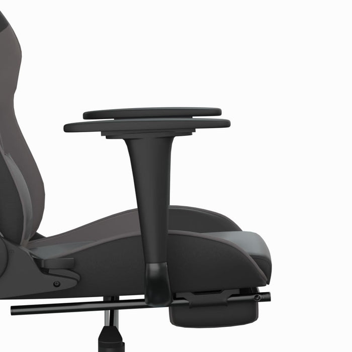 Scaun de gaming cu suport picioare, negru/gri, piele ecologică - WALTI WALTI