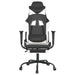 Scaun de gaming cu suport picioare, negru/alb, piele ecologică - WALTI WALTI
