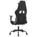 Scaun de gaming cu suport picioare, negru/alb, piele ecologică - WALTI WALTI