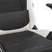 Scaun de gaming cu suport picioare, negru/alb, piele ecologică - WALTI WALTI