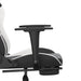 Scaun de gaming cu suport picioare, negru/alb, piele ecologică - WALTI WALTI