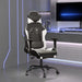 Scaun de gaming cu suport picioare, negru/alb, piele ecologică - WALTI WALTI