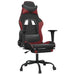 Scaun de gaming cu suport picioare, negru/roșu vin, piele eco - WALTI WALTI