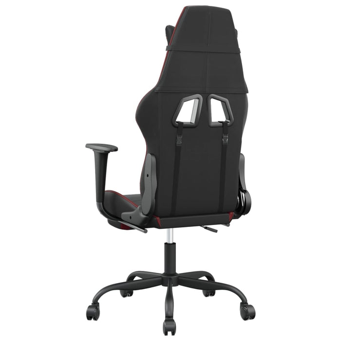 Scaun de gaming cu suport picioare, negru/roșu vin, piele eco - WALTI WALTI