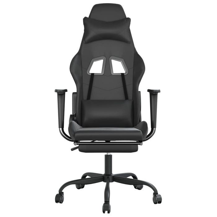 Scaun de gaming cu suport picioare, negru, piele ecologică - WALTI WALTI