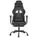 Scaun de gaming cu suport picioare, negru, piele ecologică - WALTI WALTI
