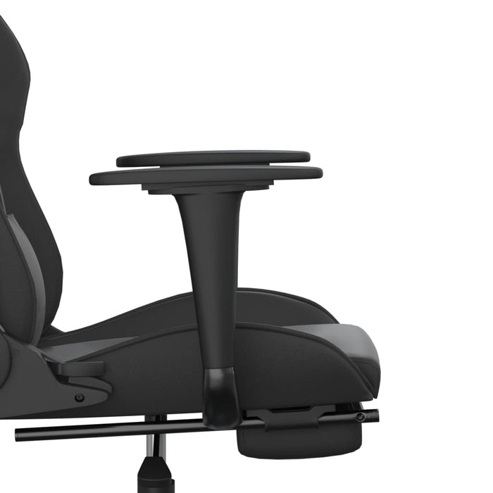 Scaun de gaming cu suport picioare, negru, piele ecologică - WALTI WALTI