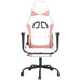 Scaun de gaming cu suport picioare, alb/roz, piele ecologică - WALTI WALTI