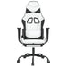 Scaun de gaming cu suport picioare, alb/negru, piele ecologică - WALTI WALTI