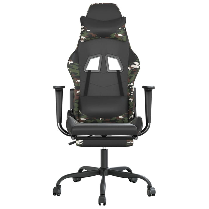 Scaun de gaming cu suport picioare, negru/camuflaj, piele eco - WALTI WALTI