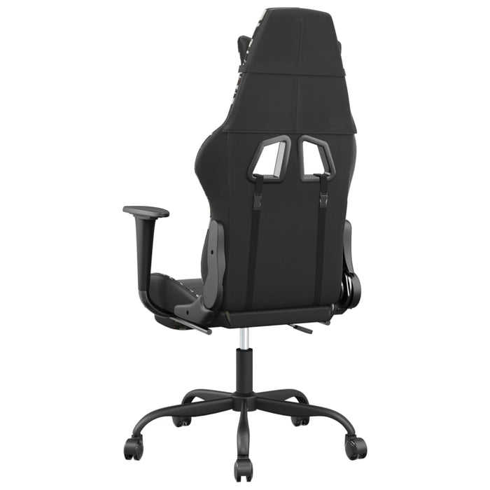 Scaun de gaming cu suport picioare, negru/camuflaj, piele eco - WALTI WALTI