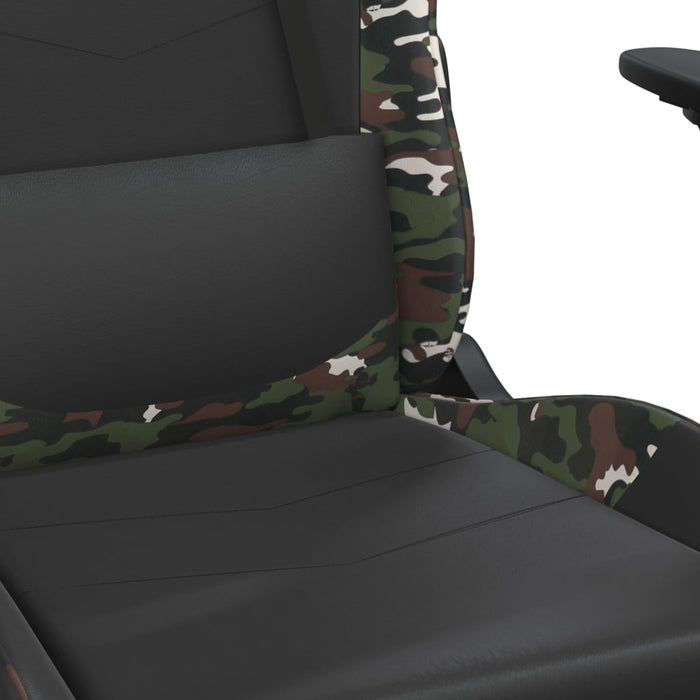 Scaun de gaming cu suport picioare, negru/camuflaj, piele eco - WALTI WALTI