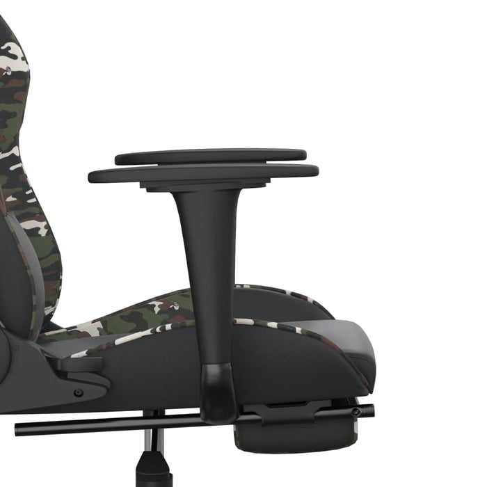 Scaun de gaming cu suport picioare, negru/camuflaj, piele eco - WALTI WALTI