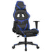 Scaun de gaming cu suport picioare, negru/albastru, piele eco - WALTI WALTI