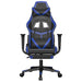 Scaun de gaming cu suport picioare, negru/albastru, piele eco - WALTI WALTI