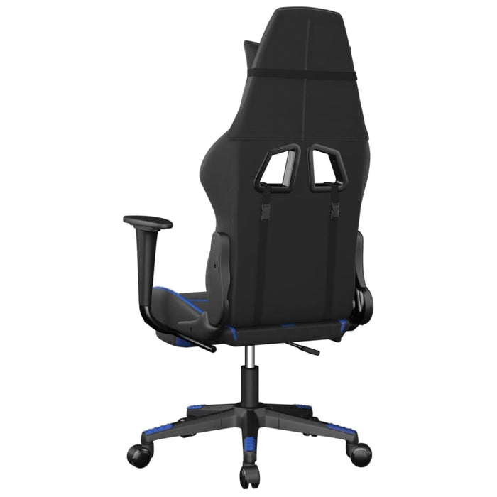 Scaun de gaming cu suport picioare, negru/albastru, piele eco - WALTI WALTI