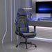 Scaun de gaming cu suport picioare, negru/albastru, piele eco - WALTI WALTI